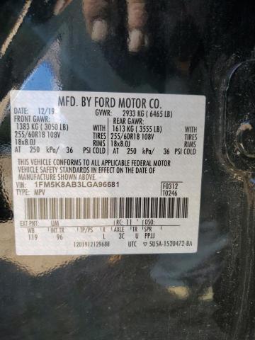 1FM5K8AB3LGA96681 - 2020 FORD EXPLORER POLICE INTERCEPTOR 黑色 照片 13