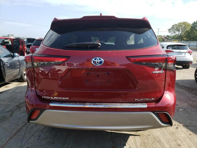 5TDEBRCH7LS012248 - 2020 TOYOTA HIGHLANDER HYBRID PLATINUM MAROON photo 6