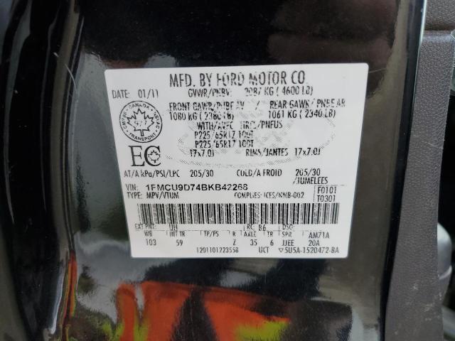 1FMCU9D74BKB42268 - 2011 FORD ESCAPE XLT BLACK photo 13