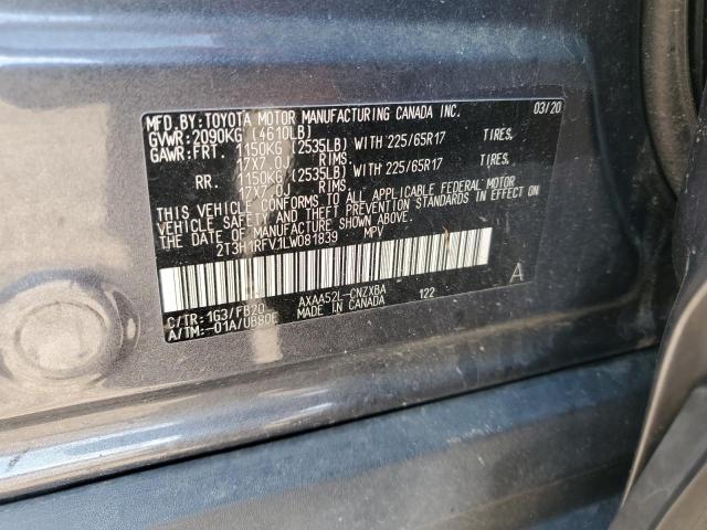 2T3H1RFV1LW081839 - 2020 TOYOTA RAV4 LE Boz foto 14