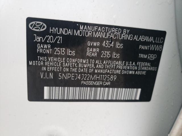 5NPEJ4J22MH112589 - 2021 HYUNDAI SONATA SEL PLUS WHITE photo 12