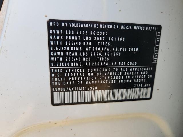 3VV3B7AX1LM118928 - 2020 VOLKSWAGEN TIGUAN SE 白色 照片 14