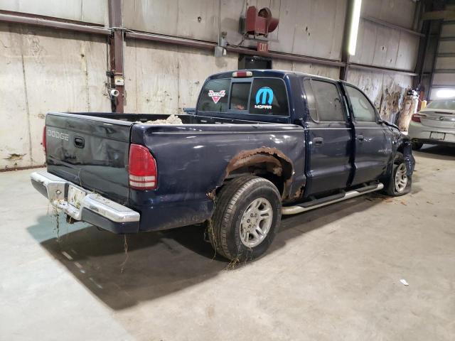 1B7HL38ZX2S632820 - 2002 DODGE DAKOTA QUAD SPORT BLUE photo 3