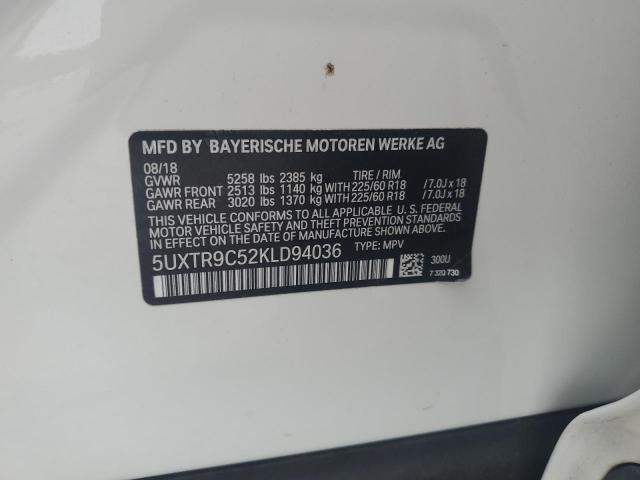 5UXTR9C52KLD94036 - 2019 BMW X3 XDRIVE30I Beyaz fotoğraf 13