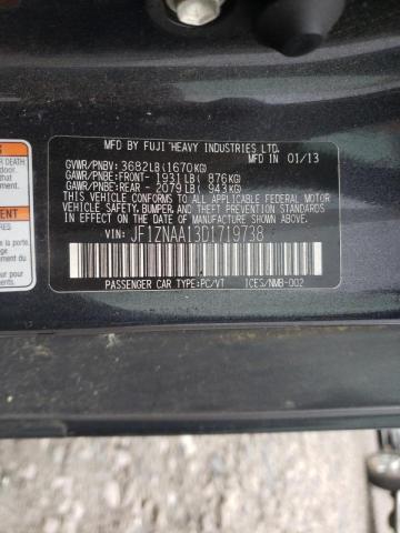 JF1ZNAA13D1719738 - 2013 TOYOTA SCION FR-S GRAY photo 10