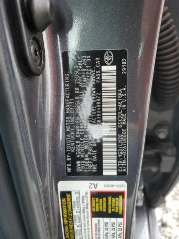 4T1BK3DB3BU408872 - 2011 TOYOTA AVALON BASE GRAY photo 12