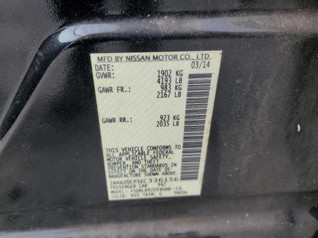 1N4AZ0CP1EC336156 - 2014 NISSAN LEAF S BLACK photo 12