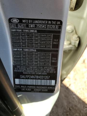 SALFP24N78H031257 - 2008 LAND ROVER LR2 SE SILVER photo 13