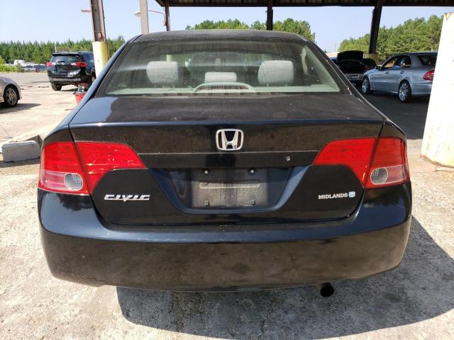 2HGFA16558H353200 - 2008 HONDA CIVIC LX BLACK photo 6