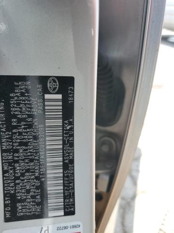 4T1BF1FK6CU063098 - 2012 TOYOTA CAMRY BASE 银色 照片 12