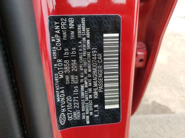 KMHLM4AG8MU074491 - 2021 HYUNDAI ELANTRA SEL RED photo 13