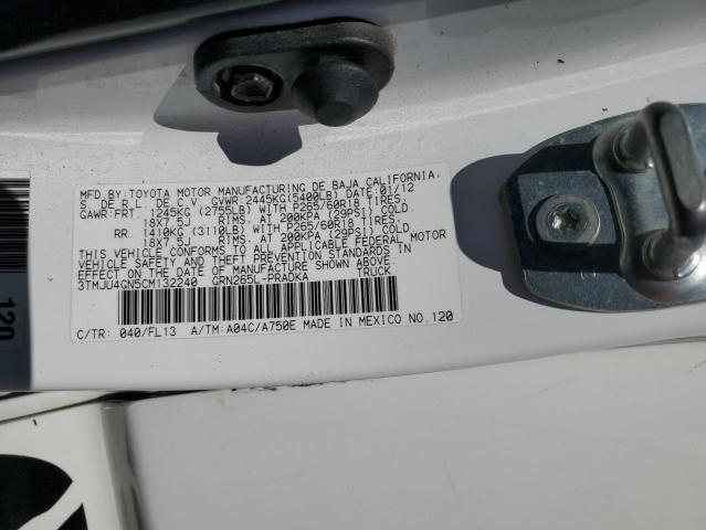 3TMJU4GN5CM132240 - 2012 TOYOTA TACOMA DOUBLE CAB PRERUNNER WHITE photo 13