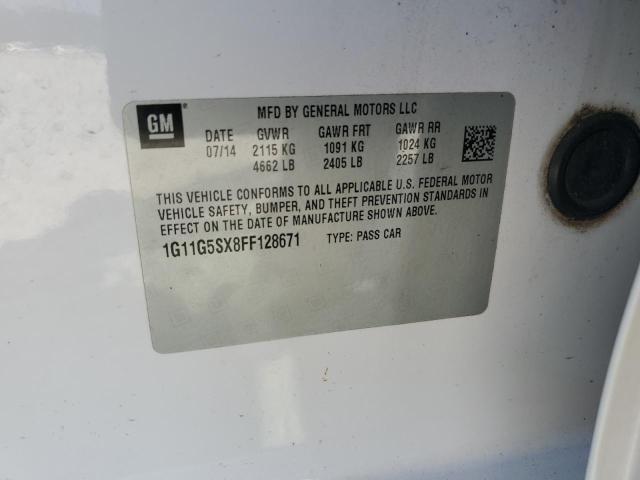 1G11G5SX8FF128671 - 2015 CHEVROLET MALIBU LTZ WHITE photo 12