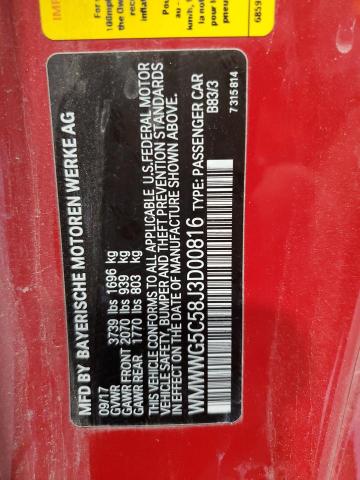 WMWWG5C58J3D00816 - 2018 MINI COOPER RED photo 12