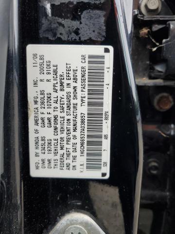 1HGCM66537A038657 - 2007 HONDA ACCORD EX BLACK photo 12