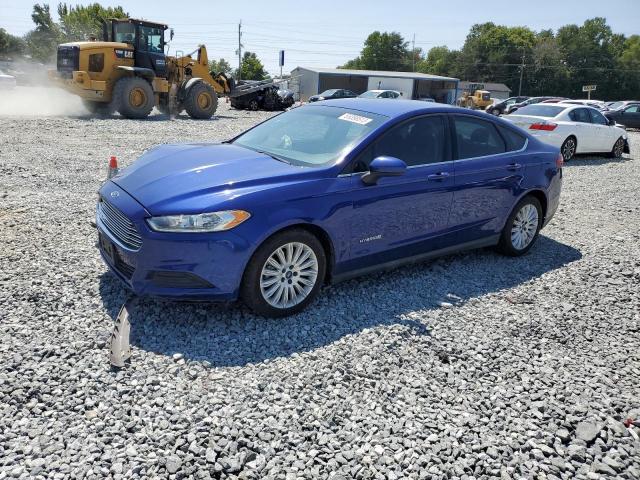 3FA6P0UUXFR116470 - 2016 FORD FUSION S HYBRID BLUE photo 1