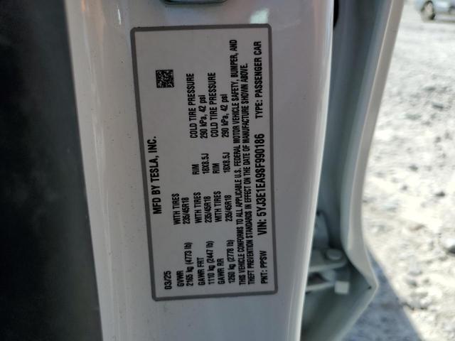 5YJ3E1EA9SF990186 - 2025 TESLA MODEL 3 WHITE photo 13
