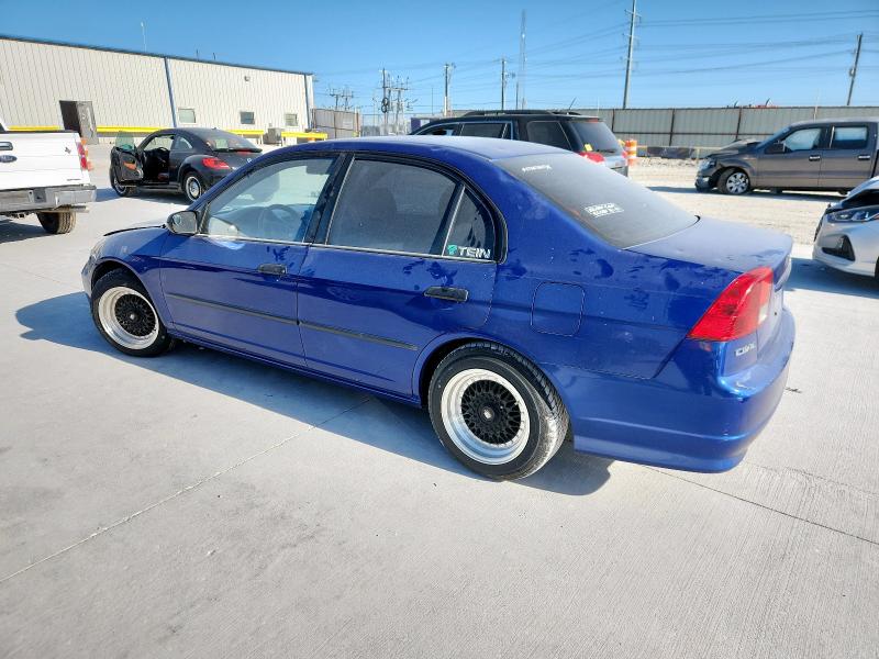 1HGES16374L015446 - 2004 HONDA CIVIC DX VP BLUE photo 2