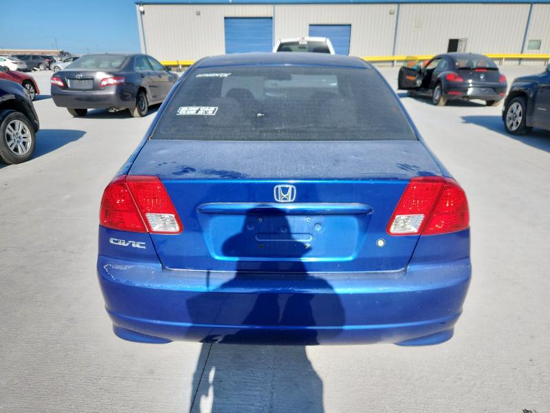 1HGES16374L015446 - 2004 HONDA CIVIC DX VP BLUE photo 6