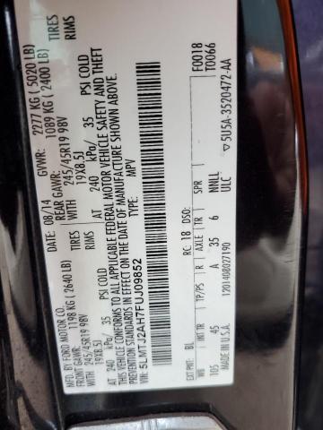 5LMTJ2AH7FUJ09852 - 2015 LINCOLN MKC 紫色 照片 13