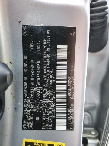 5TDJKRFH7GS340480 - 2016 TOYOTA HIGHLANDER XLE Silber Foto 13