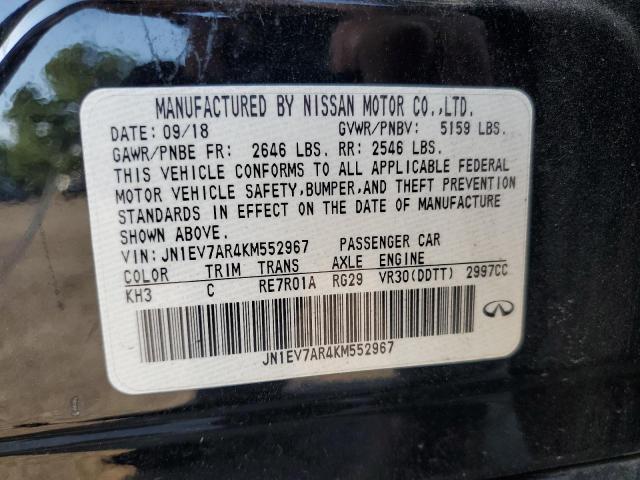 JN1EV7AR4KM552967 - 2019 INFINITI Q50 LUXE BLACK photo 12