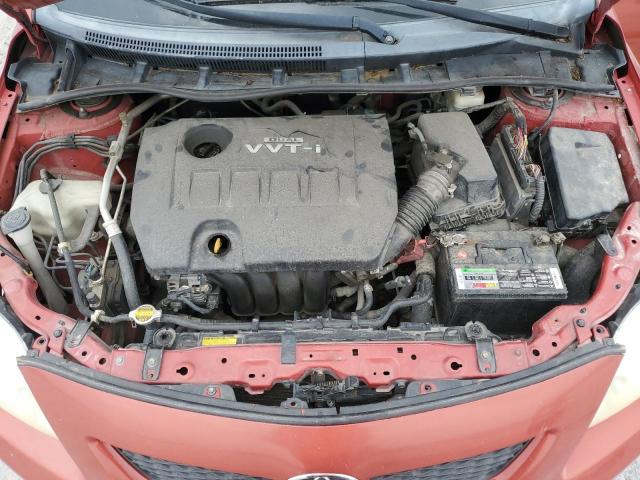 1NXBU40E19Z118124 - 2009 TOYT COROLLA BASE RED photo 11
