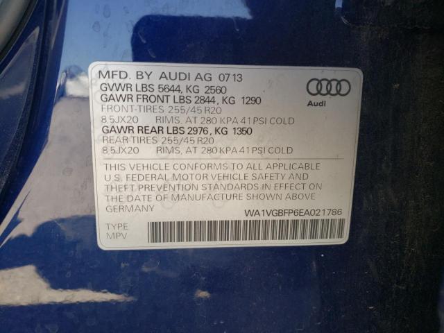 WA1VGBFP6EA021786 - 2014 AUDI SQ5 PRESTIGE 蓝色 照片 12