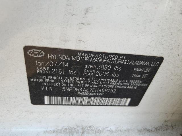 5NPDH4AE7EH468152 - 2014 HYUNDAI ELANTRA SE WHITE photo 12