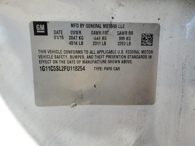 1G11C5SL2FU118254 - 2015 CHEVROLET MALIBU 1LT 白色 照片 12