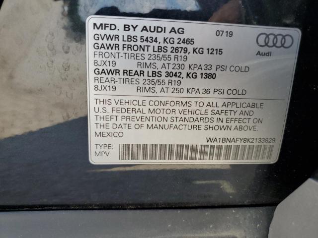 WA1BNAFY8K2133829 - 2019 AUDI Q5 PREMIUM PLUS BLUE photo 13