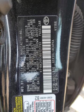 4T1BK36B36U121793 - 2006 TOYOTA AVALON XL BLACK photo 12