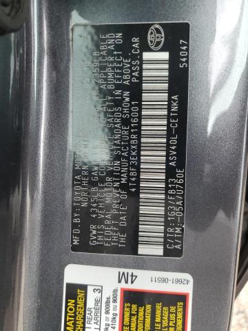 4T4BF3EKXBR116001 - 2011 TOYOTA CAMRY BASE Boz foto 12