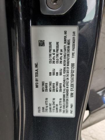 5YJ3E1EA7SF021390 - 2025 TESLA MODEL 3 GRAY photo 12