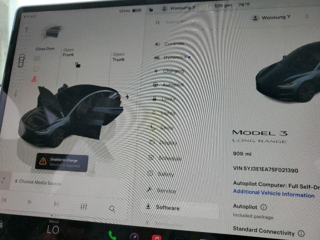 5YJ3E1EA7SF021390 - 2025 TESLA MODEL 3 GRAY photo 9