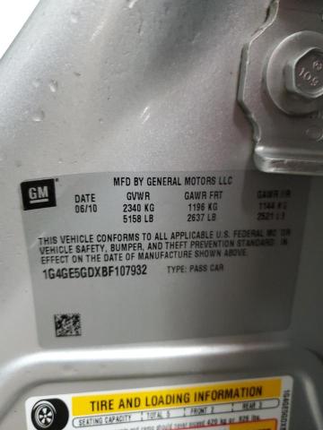 1G4GE5GDXBF107932 - 2011 BUICK LACROSSE CXS Gümüş foto 12
