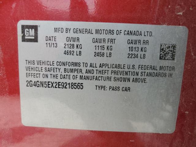 2G4GN5EX2E9218565 - 2014 BUICK REGAL PREMIUM BURGUNDY photo 12