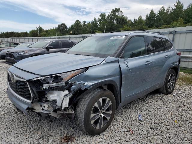 5TDGZRAH1MS080179 - 2021 TOYOTA HIGHLANDER XLE BLUE photo 1