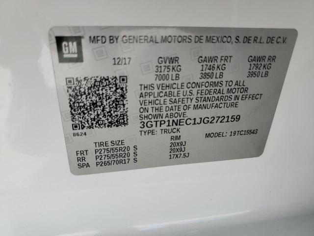 3GTP1NEC1JG272159 - 2018 GMC SIERRA C1500 SLT WHITE photo 12