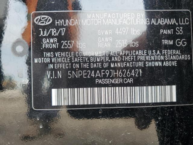 5NPE24AF9JH626421 - 2018 HYUNDAI SONATA SE შავი ფოტო 13