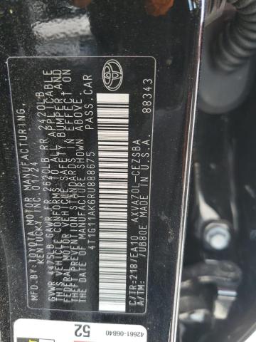 4T1G11AK6RU888675 - 2024 TOYOTA CAMRY SE NIGHT SHADE BLACK photo 12