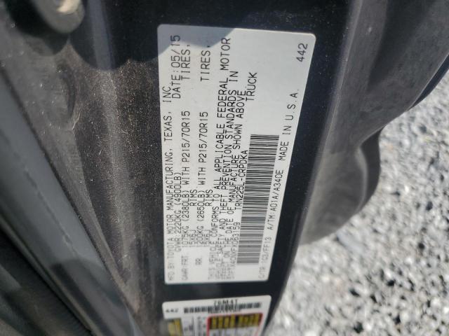 5TFTX4CNXFX063159 - 2015 TOYOTA TACOMA ACCESS CAB GRAY photo 12