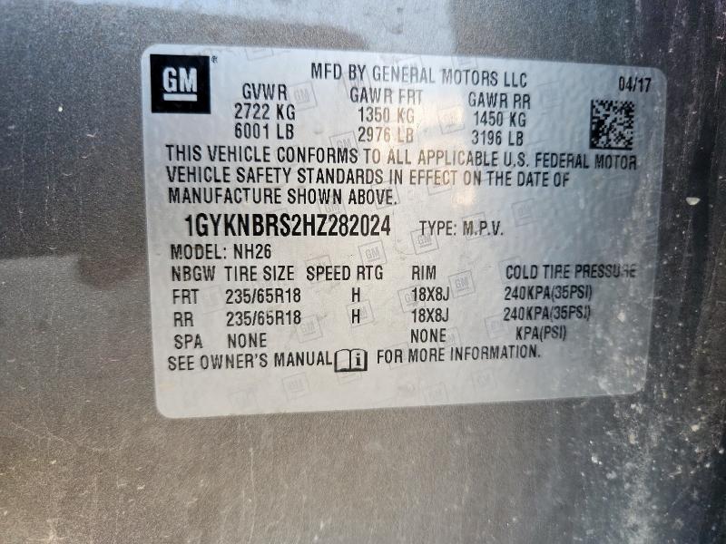 1GYKNBRS2HZ282024 - 2017 CADILLAC XT5 LUXURY ვერცხლისფერი ფოტო 13