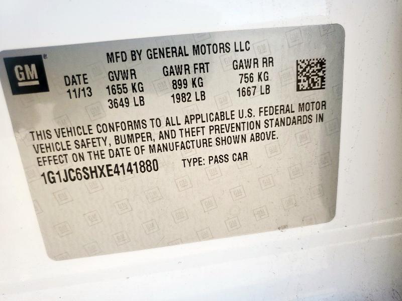 1G1JC6SHXE4141880 - 2014 CHEVROLET SONIC LT WHITE photo 24