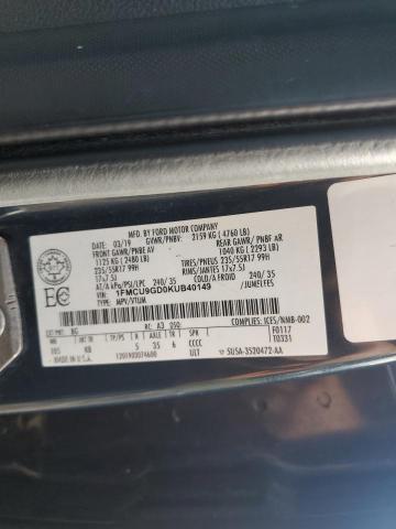 1FMCU9GD0KUB40149 - 2019 FORD ESCAPE SE Сұр фото 13