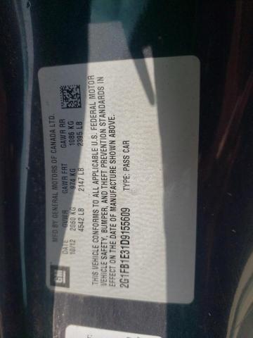 2G1FB1E31D9155609 - 2013 CHEVROLET CAMARO LT BLACK photo 12