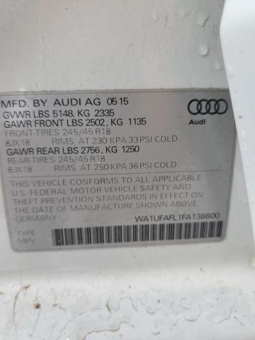 WA1UFAFL1FA138800 - 2015 AUDI A4 ALLROAD PREMIUM PLUS WHITE photo 12
