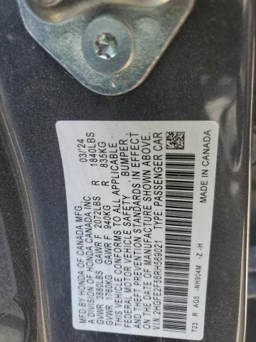 2HGFE2F56RH569021 - 2024 HONDA CIVIC SPORT CHARCOAL photo 12