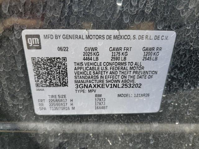 3GNAXKEV1NL253202 - 2022 CHEVROLET EQUINOX LT 黑色 照片 13