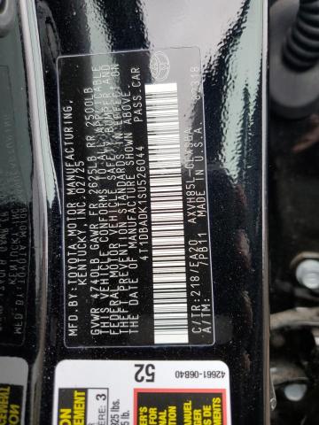 4T1DBADK1SU526044 - 2025 TOYOTA CAMRY XSE BLACK photo 12